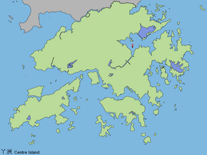 Location of Centre Island within Hong Kong.