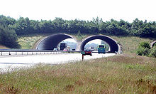 One of the two wildlife crossings spanning the A50 highway on the Veluwe in the Netherlands Cerviduct.jpg