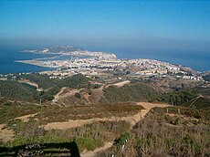 Ceuta, as seen from the belvedere of Isabel II, near the Moroccan border