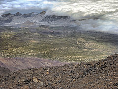 Le Chinyero, vu du Teide.