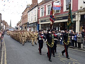 Мерсийский полк в Ашборне, графство Дербишир, 18 марта 2010 года