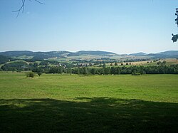 Kamenna Guras apriņķa ainava (skats uz Marcišovas gminas Cehanovices ciemu)