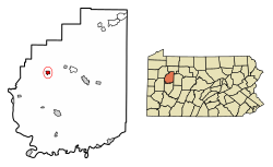 Location of Knox in Clarion County, Pennsylvania.