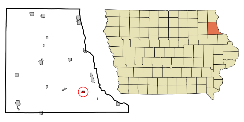 File:Clayton County Iowa Incorporated and Unincorporated areas Osterdock Highlighted.svg