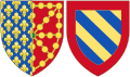 Coat of Arms of Margaret of Burgundy as Queen Consort of Navarre.svg