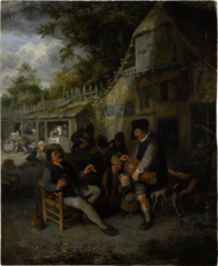 Country Inn with Hurdy-Gurdy Player