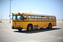 An LAUSD Crown Supercoach school bus in 2006. Crown LAUSD at the beach.jpg