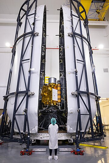 DART being encapsulated in the Falcon 9 payload fairing on 16 November 2021