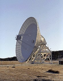 34-meter beam waveguide antenna at NASA's Deep Space Communications Complex site outside Madrid, Spain, part of the NASA Deep Space Network. DSN Madrid2.jpg