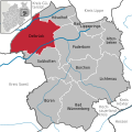 Lage der Stadt Delbrück im Kreis Paderborn