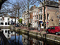 De Maliegracht gezien naar Hooistraat en Houtweg (rechts) vanaf de Nieuwe Uitleg.