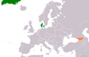Location map for Denmark and Georgia (country).