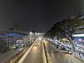 Dhaka Elevated Expressway Farmgate ramp at night near Farmgate Metro Rail Station