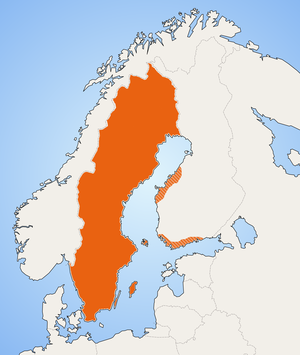Områder hvor svensk snakkes i dag.