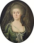 Dorothea Sofia Munthe, gift med Jonas Coldewijh, avporträtterad 1788 av Martin David Roth.