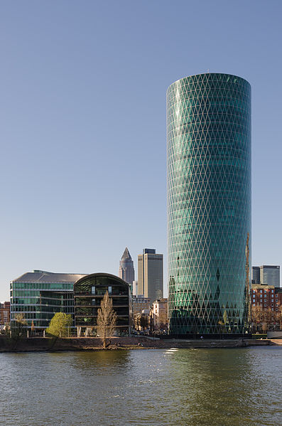 File:Dresdner Bank Tower with river Main - Frankfurt - Germany - 01.jpg