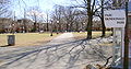 Early spring view of the park from the corner of Somerset and Lyon.