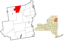 Essex County New York eingemeindete und nicht eingetragene Gebiete Wilmington hervorgehoben.svg