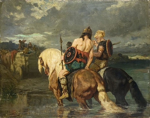 Évariste Vital Luminais' (1821–1896) paintings of Goths had been rather popular in France and are a possible model for the Asterix series.