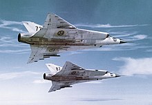 Two J 35A2 Drakens flying over Sweden in the early 1960s