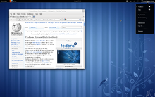 Fedora 15 (Lovelock), the first release with GNOME 3 and GNOME Shell. (2011-05) Fedora 15 Lovelock Gnome3.png