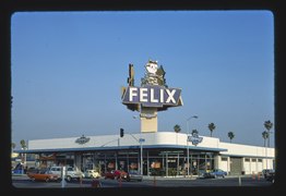 Felix Chevrolet (iconic neon sign), Figueroa at Jefferson Boulevard (photo: John Margolies, 1977)