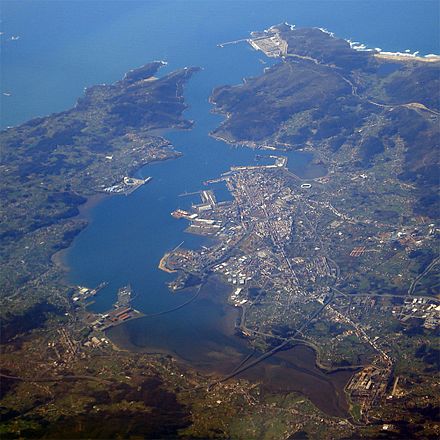 The ria of Ferrol is an important naval base of Spain
