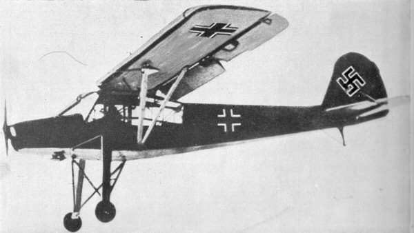 A Fieseler Fi 156 Storch similar to the one Reitsch landed in the Tiergarten near the Brandenburg Gate during the Battle of Berlin