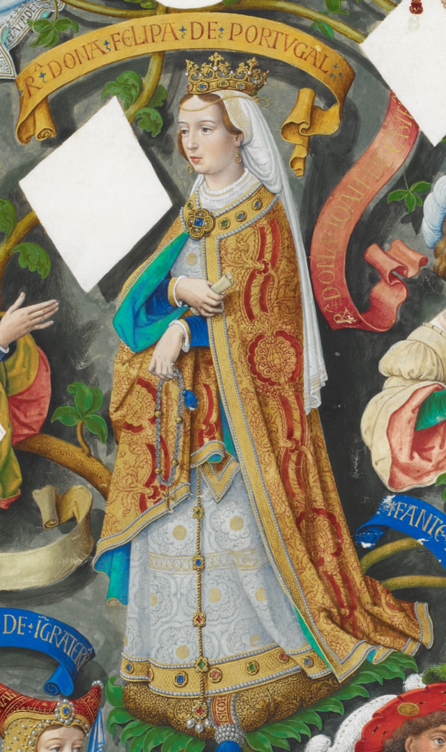 Description de l'image Filipa de Lencastre, Rainha de Portugal - The Portuguese Genealogy (Genealogia dos Reis de Portugal).png.