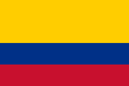 Flag of Colombia. The asymmetric design of the flag is based on the old Flag of Gran Colombia. The yellow color represents the golden treasure taken from Colombia over the centuries.
