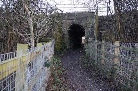 Footpath near South Wingfield, Derbyshire, crossing under the Derby-Chesterfield railway line