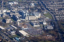 A 2017 aerial view of the Foresterhill Campus, showing University of Aberden and NHS Grampian facilities Foresterhill Health Campus, Aberdeen, from the air - geograph.org.uk - 5301036.jpg
