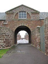 The inner gateway that connects the chapel with the fort's barracks.