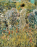 Dama en un jardín, por 1912