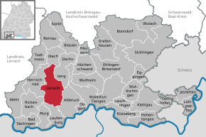 Poziția Görwihl pe harta districtului Waldshut