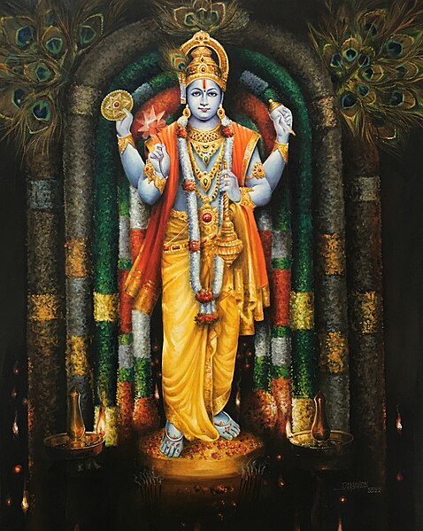 File:GURUVAYURAPPAN - OIL PAINTING BY RAJASEKHARAN.jpg