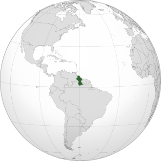 Guyana on the globe GUY orthographic.svg