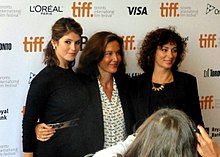 Gemma Arterton, Anne Fontaine, and Isabelle Candelier promoting the film at the 2014 Toronto Film Festival.