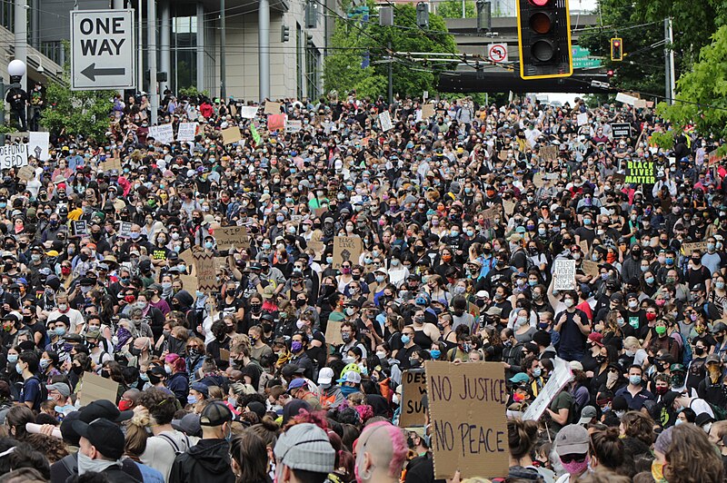 File:George Floyd protests in Seattle - June 3, 2020 - James Street from 4th Avenue.jpg