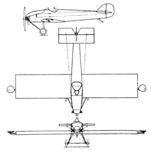 Glenny & Henderson Gadfly 3-view drawing from Aero Digest January,1930