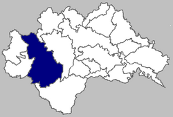 Map of Glina municipality within Sisak-Moslavina County