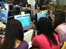People using GoAnimate in a computer library. GoComputerLibrary.jpg