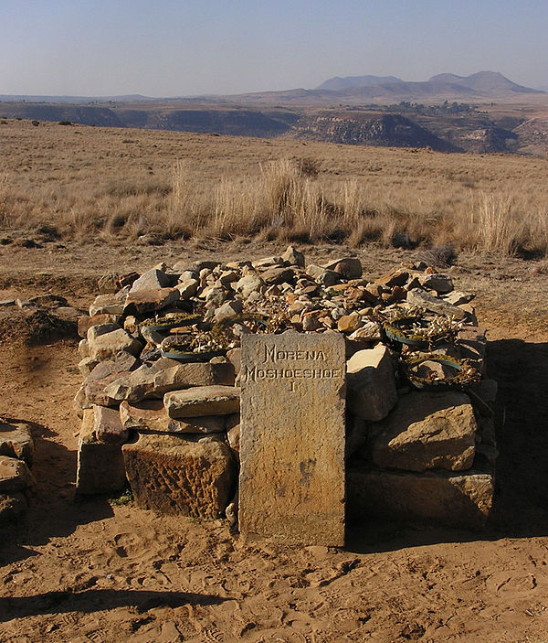 Grave of Moshoeshoe I atop Thaba Bosiu