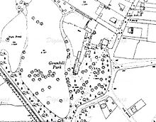 Greenhill Park and house on a 1910s Ordnance Survey map. Greenhill Park and house on 1910s Ordnance Survey map.jpg
