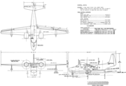 3-view line drawing of the Grumman G-73 Mallard.