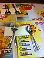 HK Wan Chai Hennessy Road 新森林 茶餐廳 New Forest restaurant table setting Eating spoons forks Feb-2012.jpg