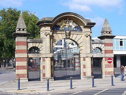 Gateway to the former Naval Barracks site (HMS Nelson), now the Naval Personnel Centre