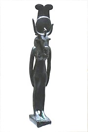 Statuette d'Hathor bucéphale en bronze. Basse époque