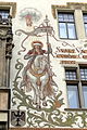 Saint Venceslas à cheval, façade de la Maison Štorch, Prague.