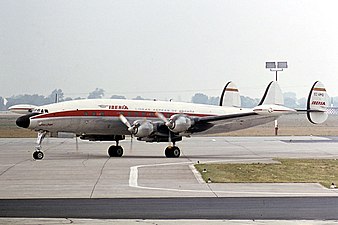 An Iberia L-1049G at Düsseldorf Airport in 1964